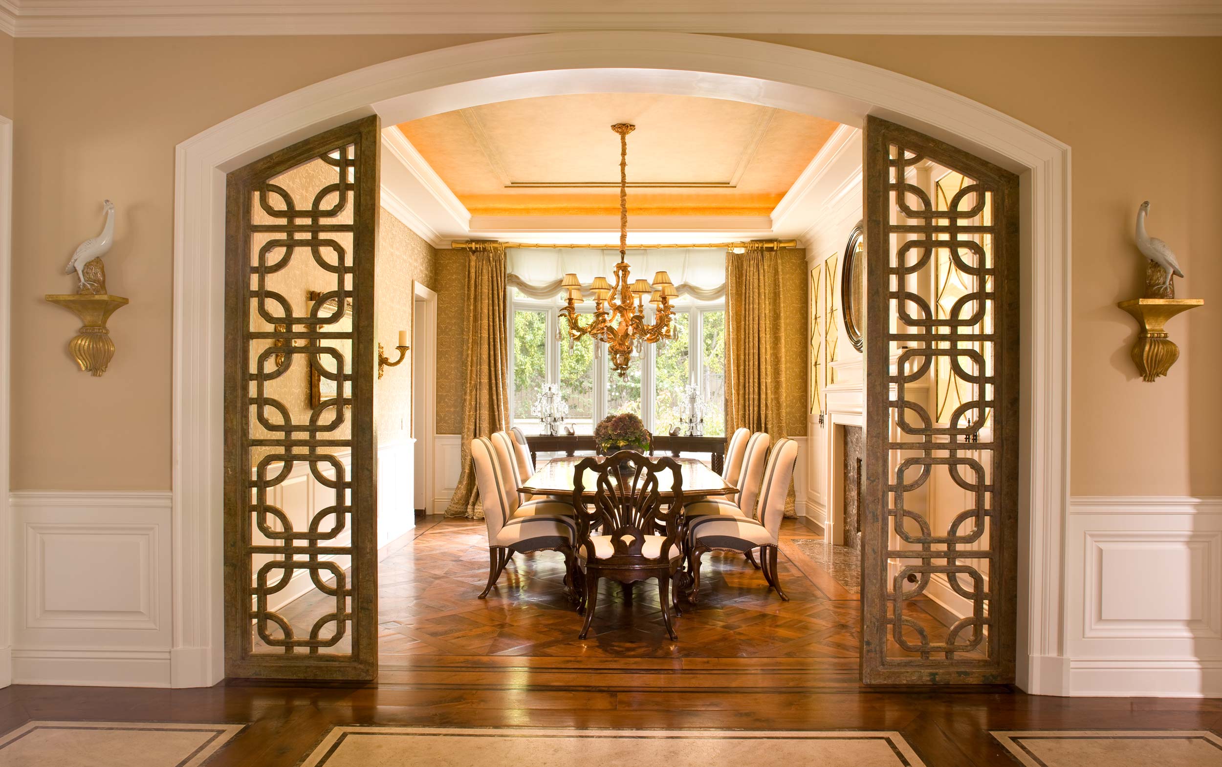 Formal Dining Room with a grand entrance