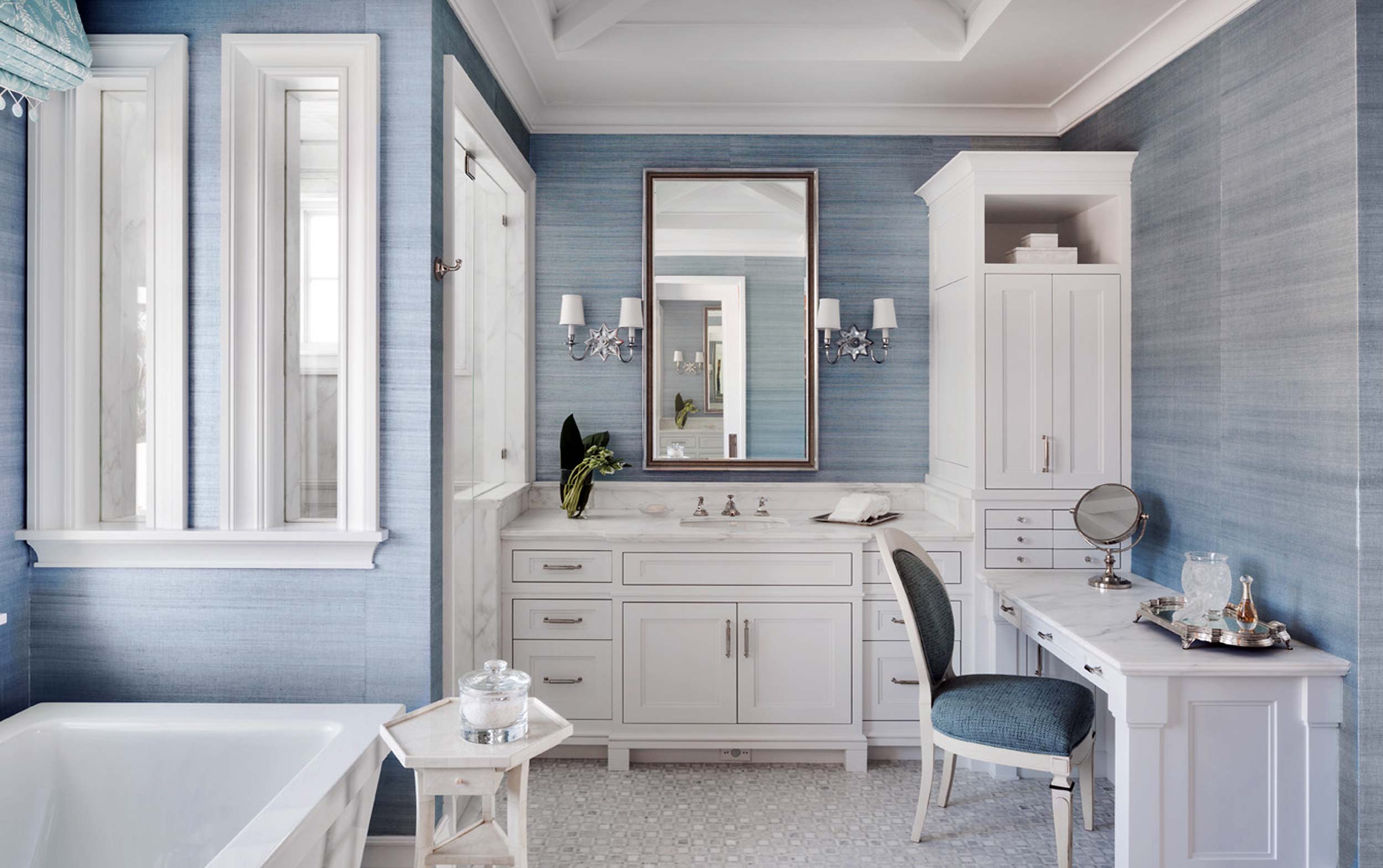 powder blue guest bathroom