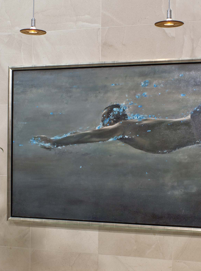 swimmer painting close-up swimmer painting close up