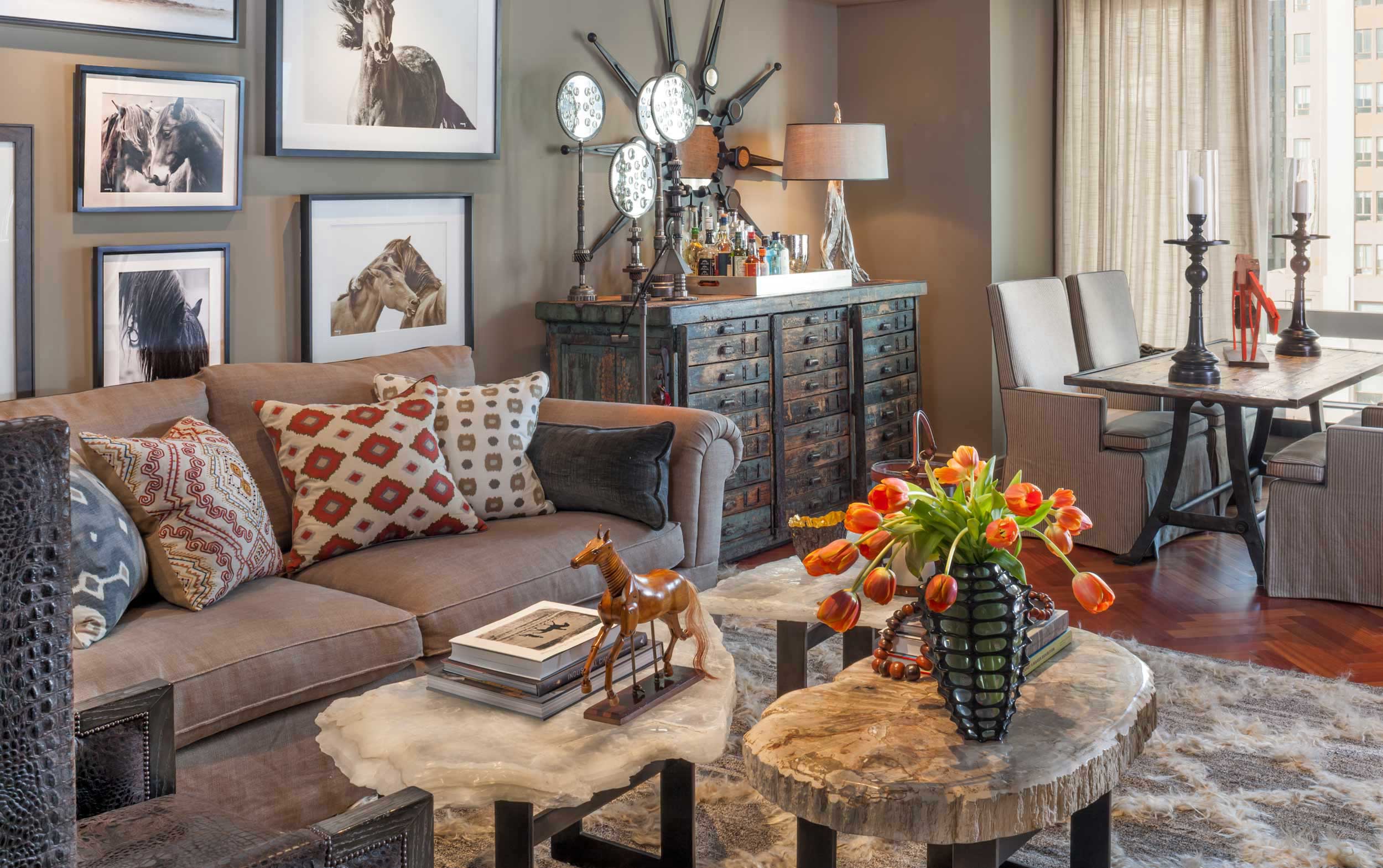 equestrian inspired livingroom