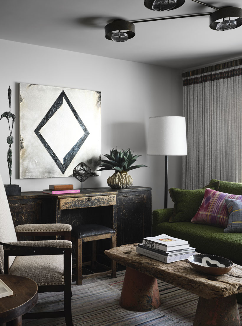 seating nook with rustic desk