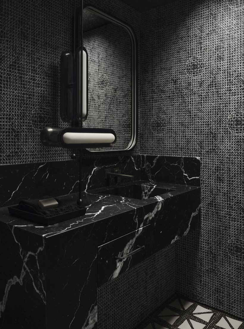 black marble vanity